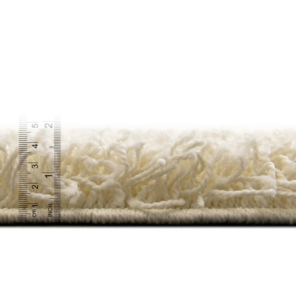 Unique Loom Solo Solid Shag Collection Modern Plush Pure Ivory Runner (3' x 10')