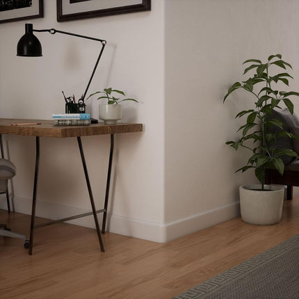 4 1/4"H x 1 5/16"P WM620 Americraft Solid Paint Grade Wood Bullnose Outside Bullnoseboard Corner Moulding, Primed Pine (Matches Moulding MLDW01X04WM620PP)