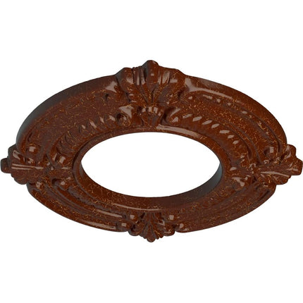 Ekena Millwork CM09BNBMC 9" OD X 4 1/8" ID X 5/8" P Benson Ceiling Medallion fits Canopies up to 4, Burnished Mahogany Crackle