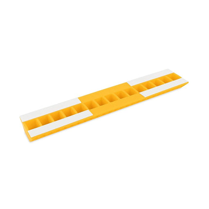 Camco AccuPark Vehicle Parking Aid | Features Heavy Duty High Visible Resin Design | Easy Peel & Stick Installation | Measures 18-1/16" x 3-5/8" x 1-3/8" | 2-Pack (44441), Yellow