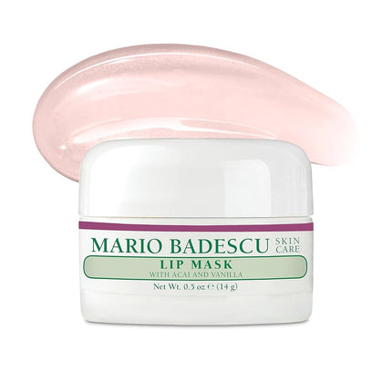 Mario Badescu Lip Mask with Acai and Vanilla for All Skin Types, Overnight Lip Treatment Enriched With Skin Softening Coconut Oil and Hydrating Shea Butter