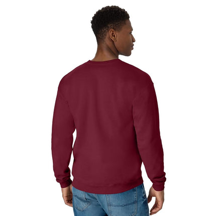 Hanes Mens EcoSmart Fleece Sweatshirt, Cotton-Blend Pullover, Crewneck Sweatshirt for Men, Mulled Berry 1 Pack, L