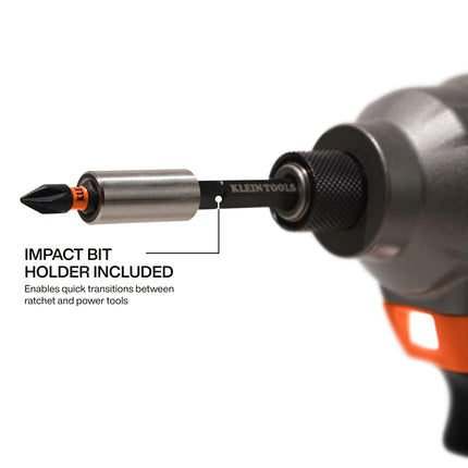 Klein Tools 32787S Proflex Micro Ratchet Impact Driver Bit Set S2 Steel 20 Pack Storage Case Compatible with MODbox Magnetic Bit Holder