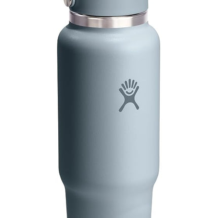 Hydro Flask Travel Water Bottle - Insulated Stainless Steel - Wide Straw Lid, Non Spill, Leakproof in 40 Oz Shale Gray
