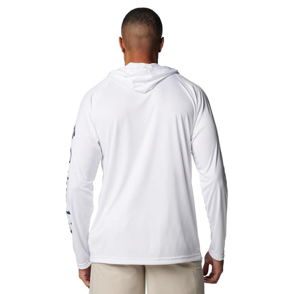 Columbia Men's Terminal Tackle Hoodie, White/Nightshade Logo, X-Small