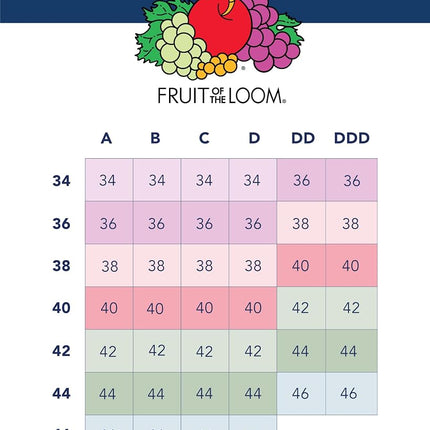 Fruit of the Loom Women's Built-Up Sports Bra 3 Pack Bra