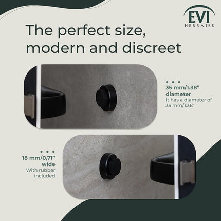 EVI | Wall/Handle Adhesive Doorstop | 0.9'' X 0.55'' | White Rubber | V2A Stainless Steel | Includes Screw + Clamping Anchor | Mod. I-254