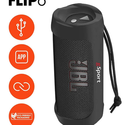 JBL FLIP 6 Waterproof Portable Speaker Bundle with gSport Silicone Sleeve (Black)