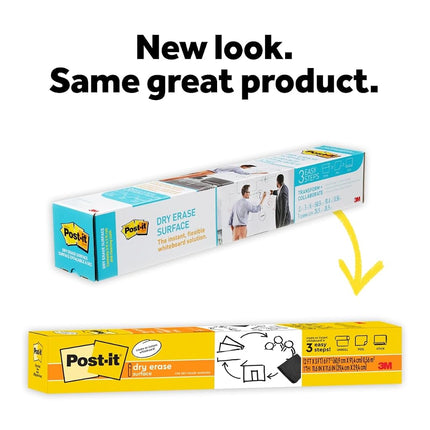 Post-it Dry Erase Whiteboard Film Surface for Walls, Doors, Tables, Chalkboards, Whiteboards, and More, Removable, Stain-Proof, Easy Installation, 8 ft x 4 ft Roll (DEF8X4), Model Number: DEF8x4