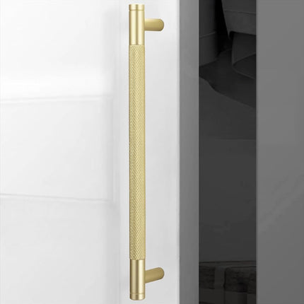 POVEFONK 10 Pack 7-1/2 inch(192mm) Brushed Brass Kitchen Cabinet Handles Knurled Cabinet Pulls Gold Drawer Pulls Kitchen Hardware