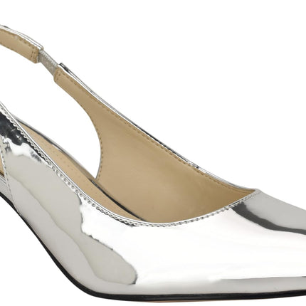 Nine West Women's Annae Pump, Silver Mirror Metall