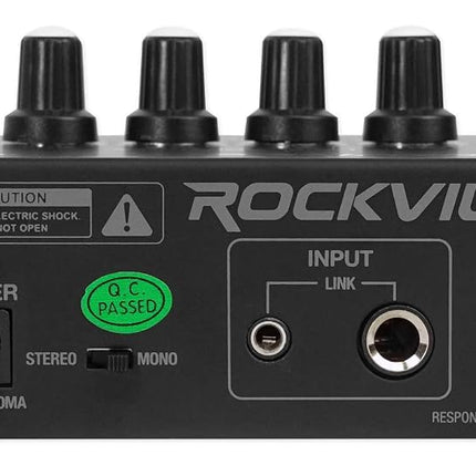 Rockville RHPA4 4-Channel Headphone Amplifier, Stereo/Mono Switch, Dual 1/4" and 3.5mm Outputs per Channel, USB Power, for Studio and Podcast Monitoring