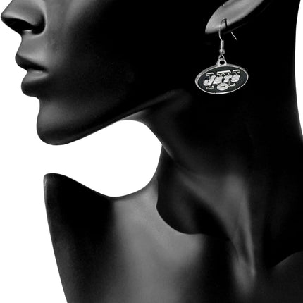 Siskiyou Sports NFL New York Jets Chrome Dangle Earrings