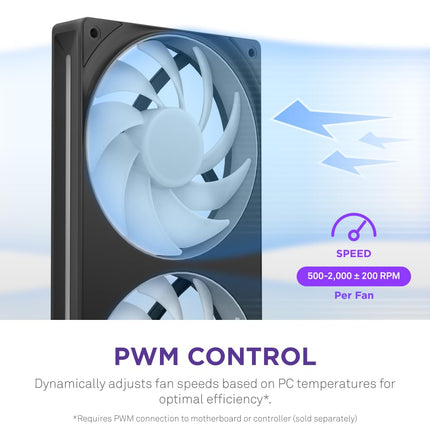 NZXT F280 RGB Core - 280mm Single-Frame RGB Fan Unit - Black