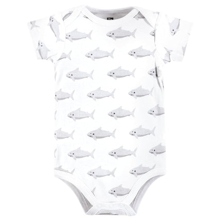 Hudson Baby Unisex Baby Cotton Bodysuits, Jawsome Little Bro, 9-12 Months