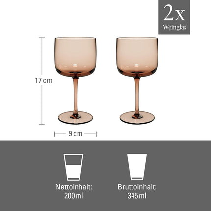 like. by Villeroy & Boch Like Clay 2pc Wine Goblet Set 200 mL