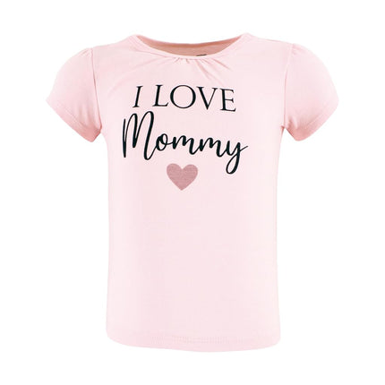 Hudson Baby Unisex Baby Camisetas de Manga Corta, Niña Mami Rosa Marino, 4T