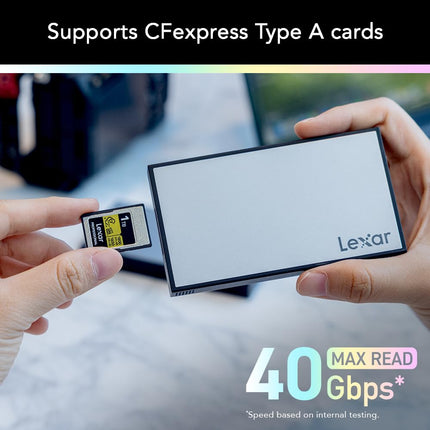 Lexar Professional Workflow CFexpress 4.0 Type A Card Reader, Pairs with Lexar Professional Workflow, USB-C to USB-A Adapter, Compatible with PC, Laptop, Tablet, Smartphone (LPWF730N-5ANGL)