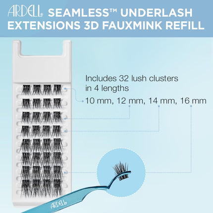 Ardell Seamless 3D Faux Mink Underlash Extensions Refill Kit - DIY Lash Clusters, Customizable Eyelash Extension for Natural Looking Lashes, 1-Pack