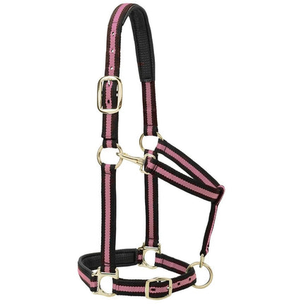 Weaver Leather 1" Small Horse/Weanling Draft Padded Chin & Throat Snap Halter, Blue, Adjustable