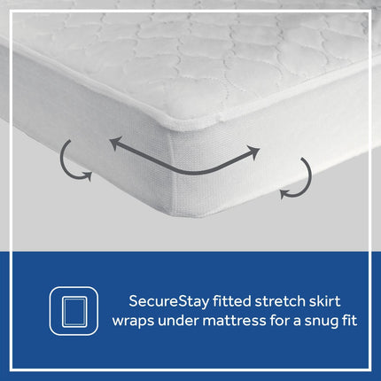 Sealy Waterproof Fitted Crib/Toddler Mattress Pad Cover 2-Pack - 100% Waterproof, Deep Fitted Stretch Skirt, Machine Washable & Dryer Friendly 52”x28” - 2 Protector Pads (White)