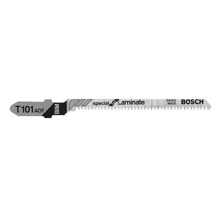 Bosch T101AOF Lot de 5 lames de scie sauteuse à queue en T de 8,25 cm, 20 TPI, spéciales pour les stratifiés