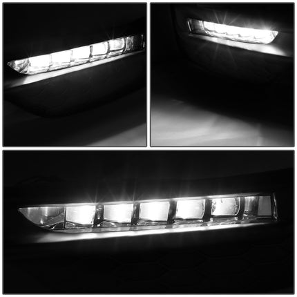 DNA MOTORING FL-ZTL-257-CH Luces antiniebla LED con bisel e interruptor lado del conductor y del pasajero Mejora la visibilidad [Compatible con Honda Accord 16-17]