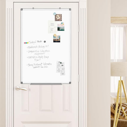 SWANCROWN Whiteboard 76x51cm, Magnetic Whiteboard, Silver Aluminum Frame