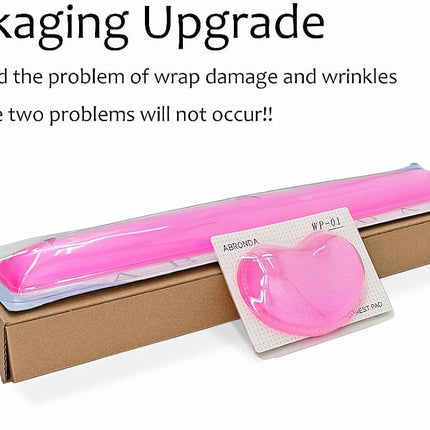 ABRONDA Gel Keyboard & Mouse Wrist Rest Set - Keyboard Wrist Rest Pad & Mouse Support for Office Gaming Pad Computer Laptop Ergonomic Comfortable Pain Relief-Pink Pad Set