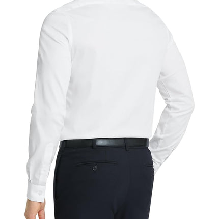 Van Heusen Men's Dress Shirt Slim Fit Flex Collar Stretch Solid, White, 17" Neck 32"-33" Sleeve