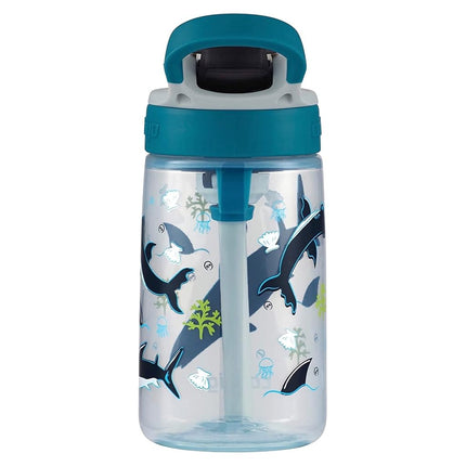 Contigo Kids Straw Water Bottle with AUTOSPOUT Lid, 14oz., White Sharks