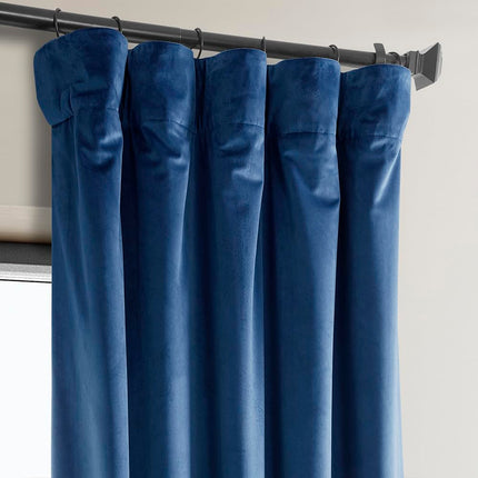 HPD Half Price Drapes Heritage Plush Velvet Curtains for Living Room 50 X 108 (1 Panel), VPYC-198604-108, Pisces Blue