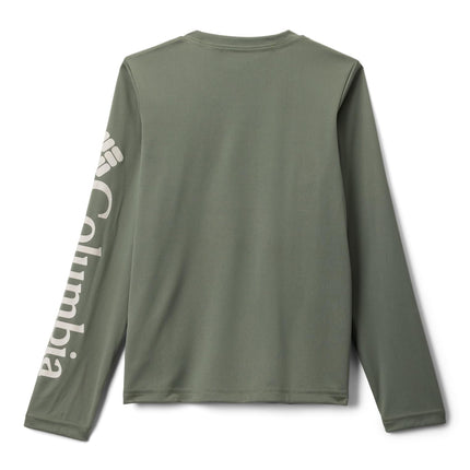 Columbia Boys Terminal Tackle Long Sleeve Tee, Cypress/Dark Stone Logo, Small