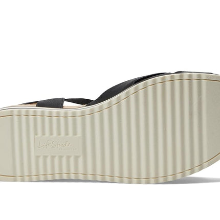 Sandalias con tira al tobillo Zuri para mujer de LifeStride, negras, 6 anchas