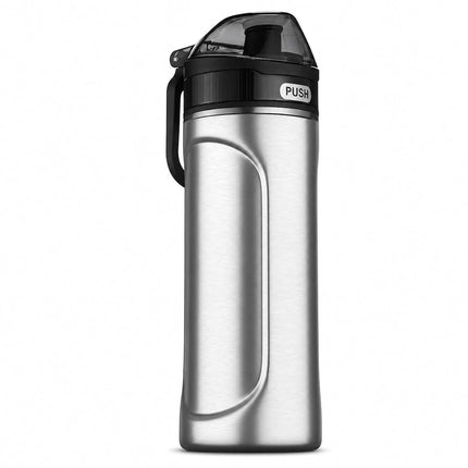 SipX™ Triple-Insulated Stainless Steel Water Bottle - 18oz. With Straw Lid, BPA-Free Reusable Insulated Water Bottle Keeps Cold For 12 Hours, Metal Water Bottle Made Of Sustainable Material For Hiking