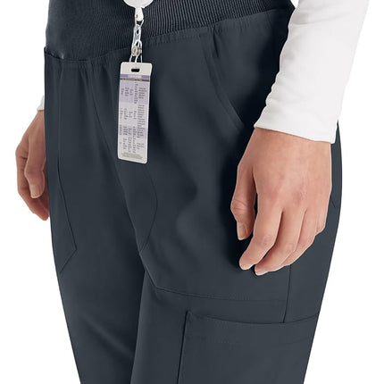 Dickies EDS Essentials by Women's Knit Waistband Scrub Pant Medium Petite Pewter