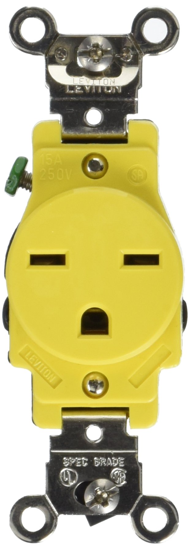 Leviton 5661-CR 15 Amp, 250 Volt, Narrow Body Sing