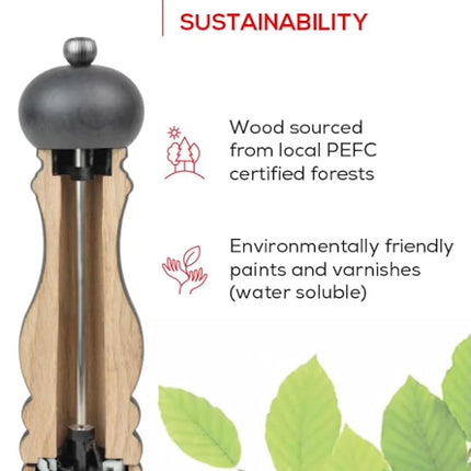 PEUGEOT - Paris u'Select 12 cm Salt Mill - 6 Predefined Salt Grinder Settings - Powdered Salt Innovation, Zirlion Mechanism - PEFC-Certified Wood - Made in France - Glossy White Finish