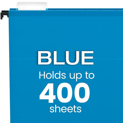 Pendaflex Reinforced Hanging File Folders, Letter Size, Blue, 1/5 Cut, 25/BX (4152 1/5 BLU)