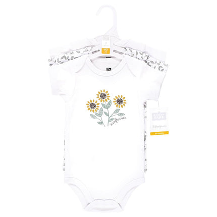 Hudson Baby Unisex Bodysuits de algodón para bebé, Girasol Amor, Recién nacido