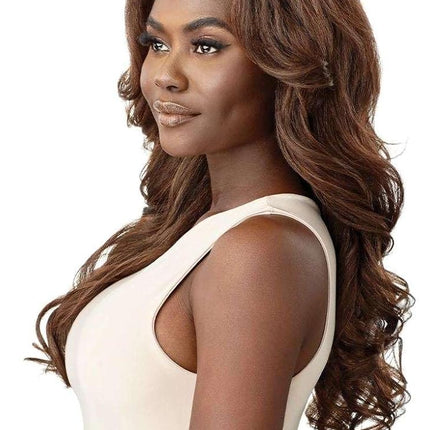 Outre Synthetic Quick Weave Half Wig - NEESHA H304 (Color:DR2/CHOCOLATE SWIRL)