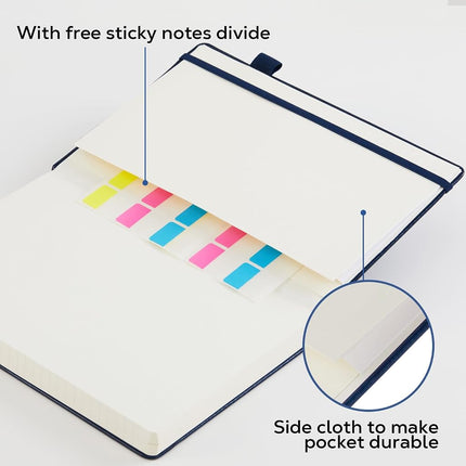 Hardcover Lined Notebook Journal for Writing, 320 Pages Leather Thick College Ruled Notebook Journal with 100GSM Paper, A5 (5.7'' X 8.4'') Daily Journal for Women Men Work Organization, Black