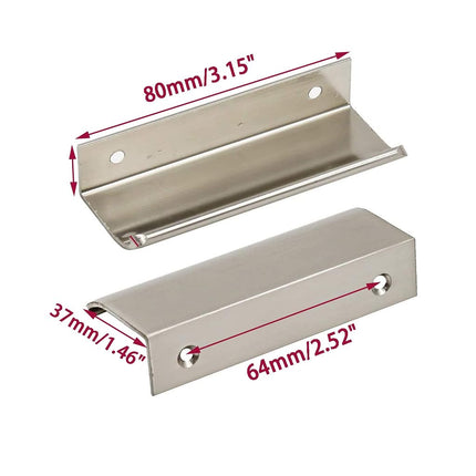 LC LICTOP 10 Pcs Arc Modern Finger Edge Pulls Tab Pull 80mm/3.15" Length Finger Drawer Pulls (Nickel Brushed)