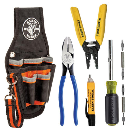 Klein Tools 80152 Electrician's Tool Set with Pliers, Magnetic Screwdriver, NCVT, Wire Stripper and Tradesman Pro Tool Pouch, 5-Piece