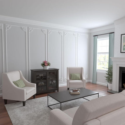 Ekena Millwork PML11X11KP W x 11" H x 1" P Kepler Panel Moulding Corner, Primed