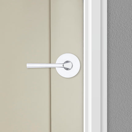 Kwikset Lisbon Interior Passage Door Handle, Round Lever for Closet and Hallway Doors, Reversible Non-Locking Handle Lever, Polished Chrome