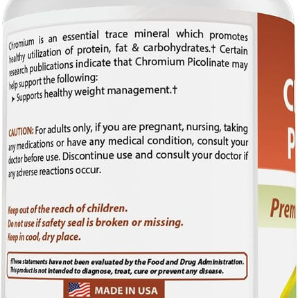 Best Naturals Chromium Picolinate 1000 mcg 120 Tablets (120 Count (Pack of 2))