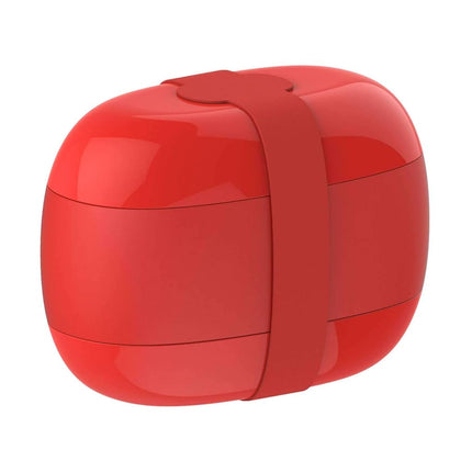 Alessi Food à Porter SA02 G – Three-Piece Lunch Box, Thermoplastic, Red, 10 cm