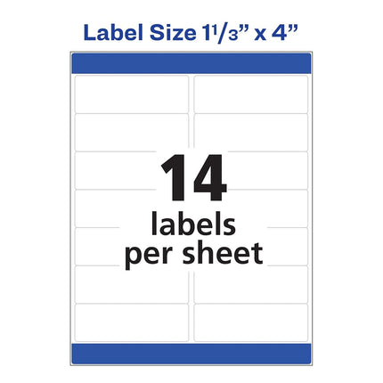 Avery Easy Peel Address Labels for Laser Printers 1-1/3" x 4", Box of 3,500 (5962)