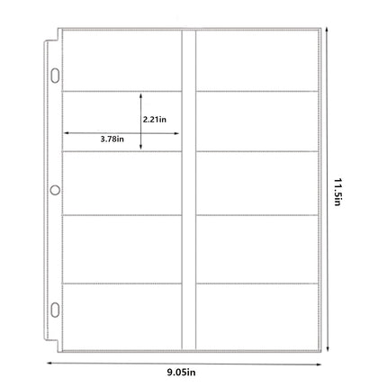Aegero Business Card Holder Sleeves (100 Pack for 2000 Cards) for 3 Ring Binder, Heavyweight Plastic Sheet Protect, Each Sleeve Holds 2x3.5 Namecards, 3-Hole Punched
